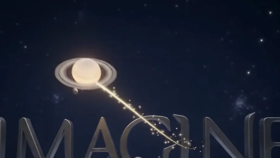 A glowing planet trailing stardust over the Imagine lettering