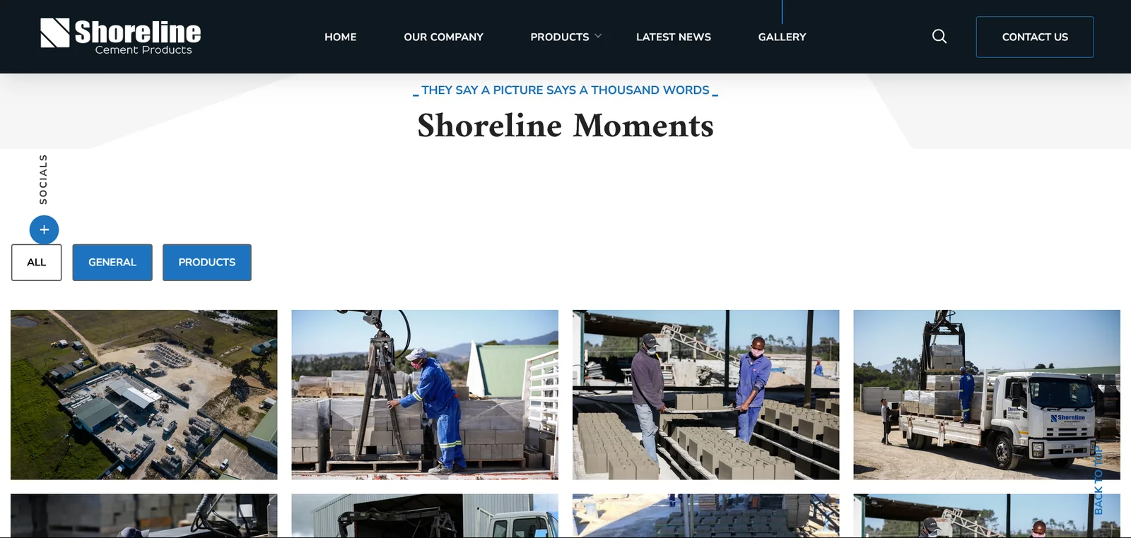 Shoreline Cement website gallery page