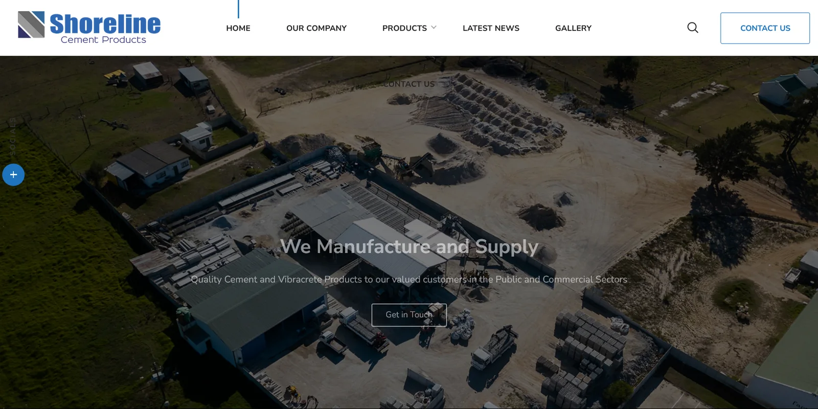 Shoreline Cement website homepage
