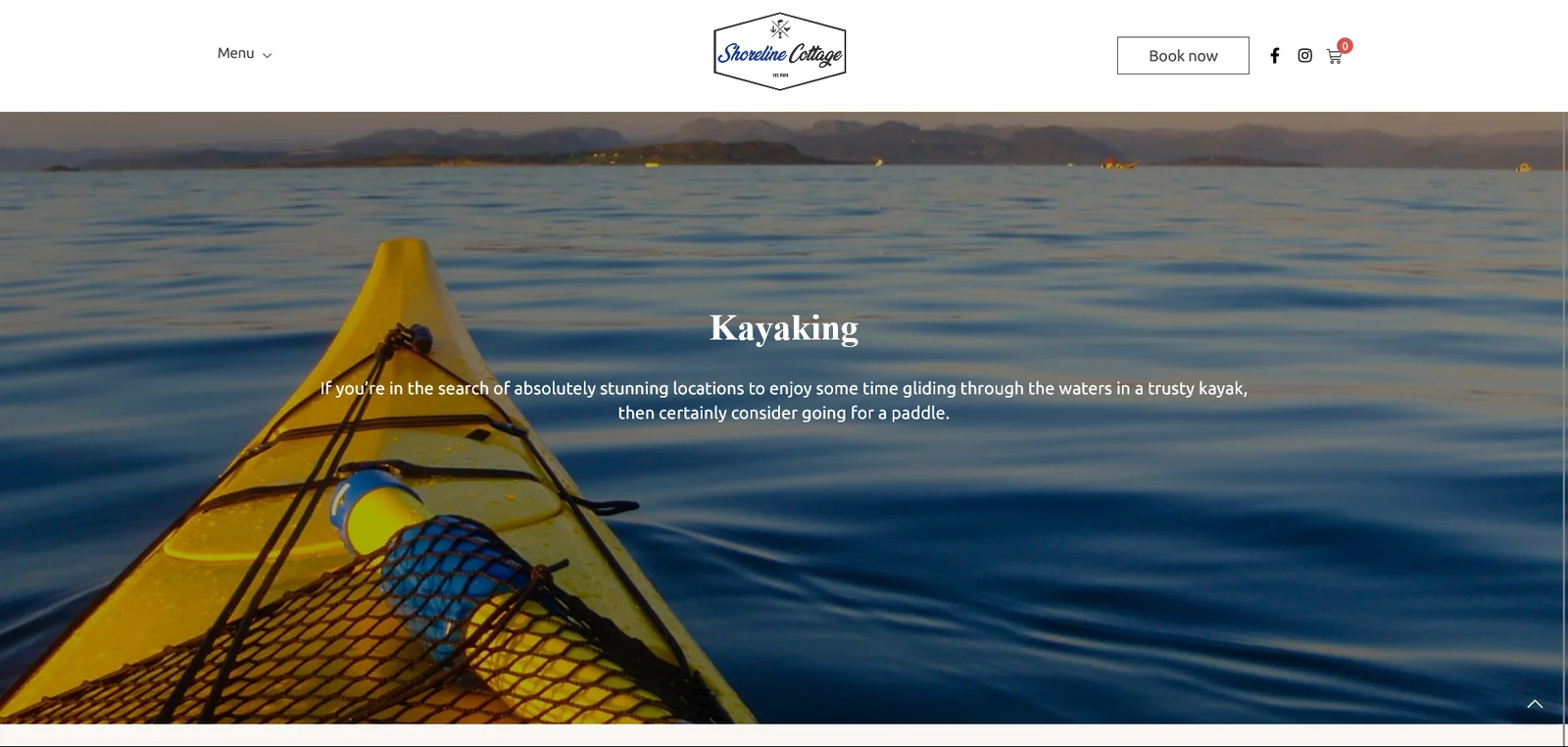 Shoreline Cottage website local activities page